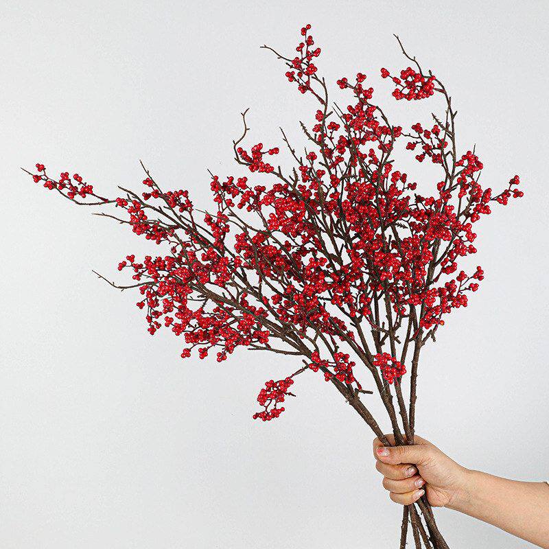 冬青果仿真发财果泡沫果红浆果假果子喜庆装饰简约插花相思豆