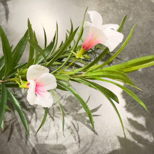 跨境仿真绿植夹竹桃柳叶桃带花家居装饰婚庆酒店假花摆设插花造景