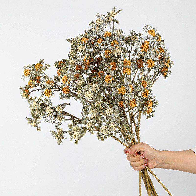 秋色系仿真花单支7头半球果树莓仿真果实陈列桑果客厅花束插花