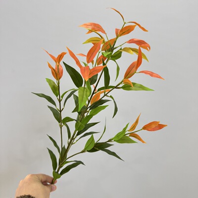 仿真渐变色树叶假树叶红叶枫叶红车叶景观树装饰造景立体树枝