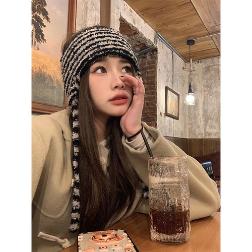 冬季护耳宽发带毛线帽保暖耳罩女