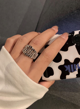 女冷淡风开口戒指缕空设计小众