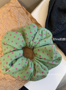 小物家家绿色波点温柔风大肠发圈