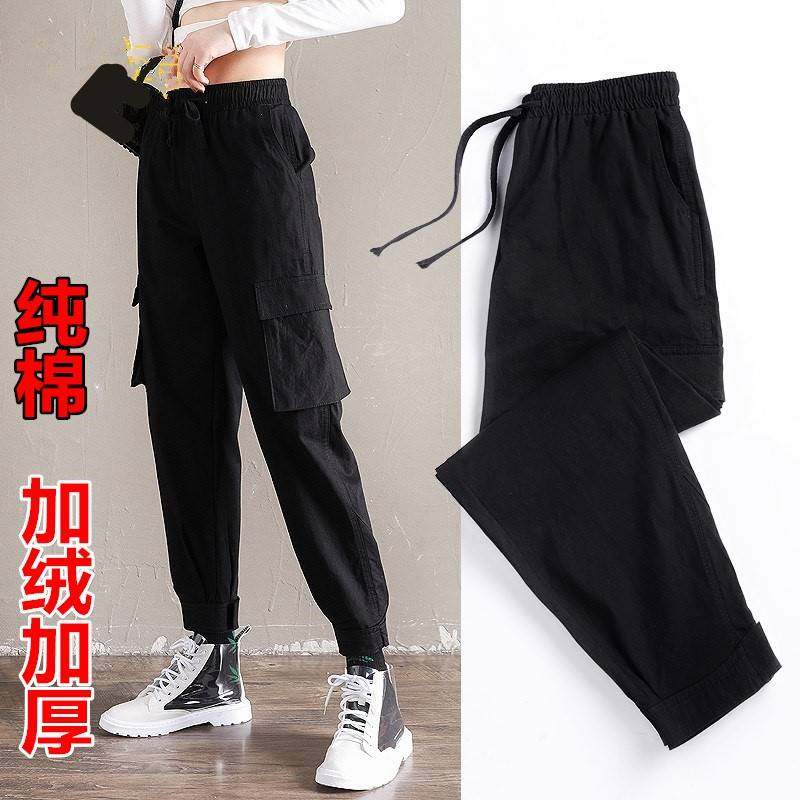 可调节秋款秋季工装裤女宽松韩版女式奶奶港风街拍雪地靴束脚裤|ruв категории Женская одежда, брюки, брюки - от Buy2taobao.com для оказания профессиональной услуги покупки агента Taobao