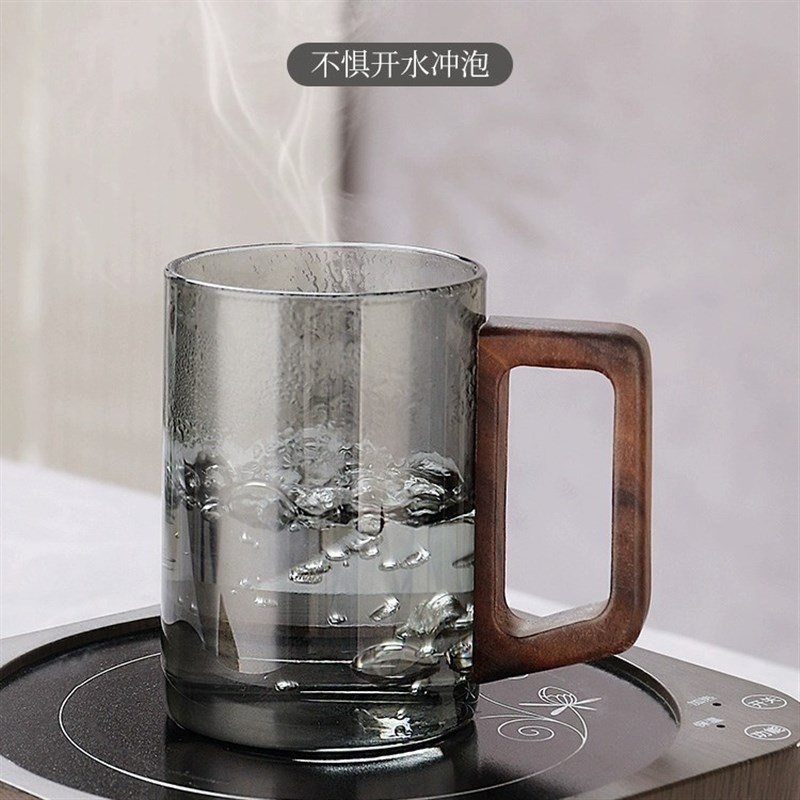 2023新款高颜值玻璃水杯家用客厅耐高温茶杯套R装待客透明喝水杯