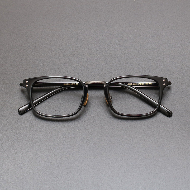 日本中金钛梁 簡單复古眼镜框架小脸方框男女适合高度数近视眼镜