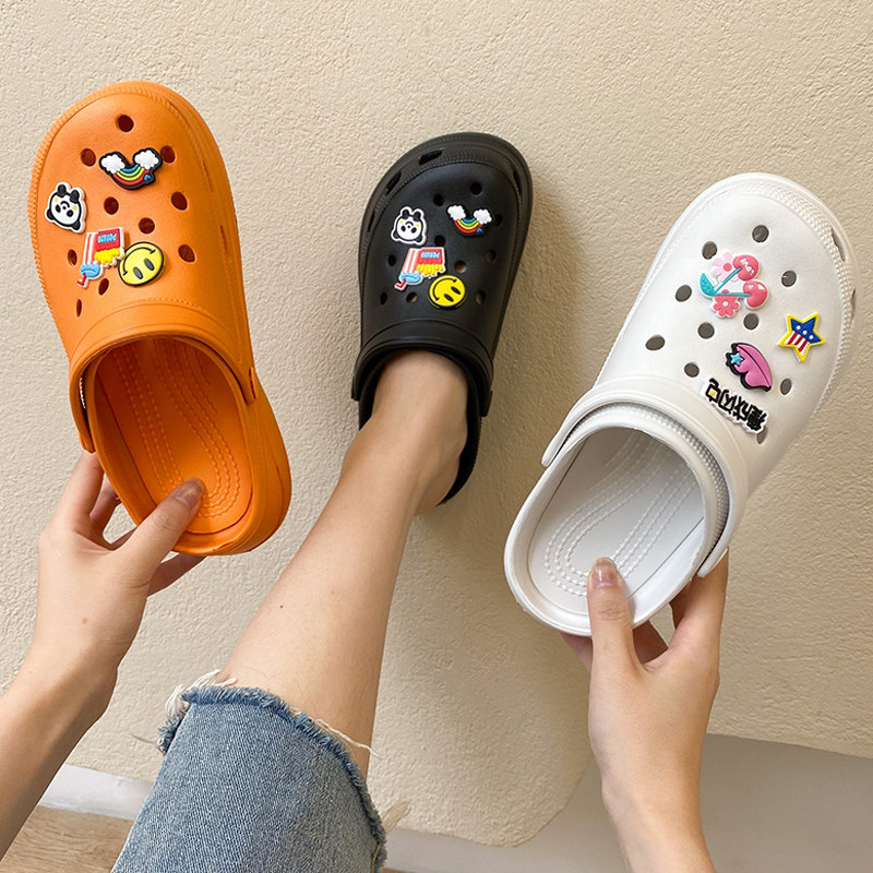 可爱卡通厚底洞洞鞋凉鞋女ins防滑网红包头半凉拖鞋女士夏季外穿,居家布艺,居家凉拖/凉鞋,淘宝优惠券,粉丝福利购,淘宝优惠卷
