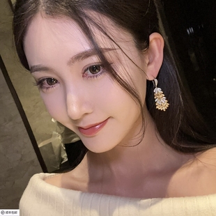 白富美南法度假风黄金色麦穗耳钩耳环女925银镀18K黄金重工珠宝款