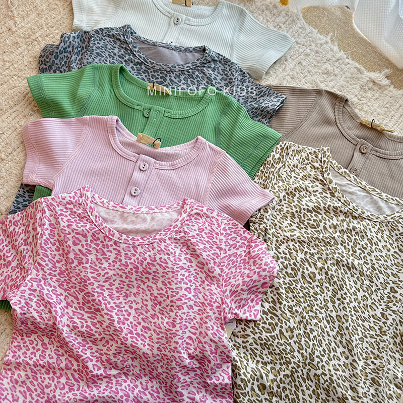 夏季新款男女儿童宝宝柔软莫代尔棉短袖T恤柔软豹纹上衣短裤套装,童装/婴儿装/亲子装,T恤,淘宝优惠券,粉丝福利购,淘宝优惠卷