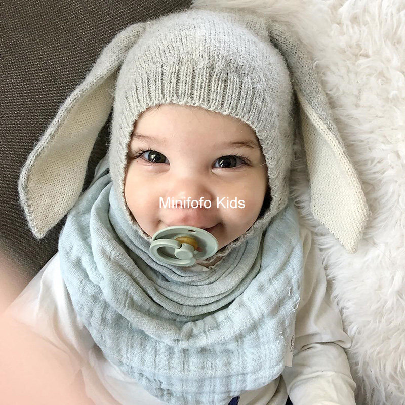thumbnail for New winter children's baby cute animal hat neck protector warm wool blend