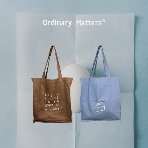 ummroom·OrdinaryMatters海盐奶油&栗子芝士插画字母刺绣牛仔包