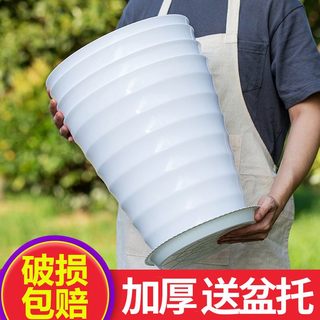 塑料花盆加厚陶瓷花瓶种大客厅绿植大型植物陶盆绿箩白色花钵高脚