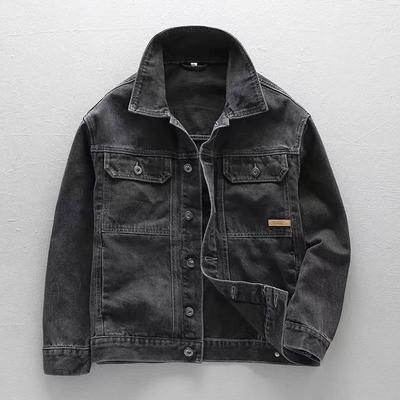 高级感加绒加厚牛仔外套男秋冬季