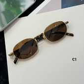 老钱风高级感墨镜男女板材尼龙镜片时尚 潮流宽边太阳眼镜防紫外线