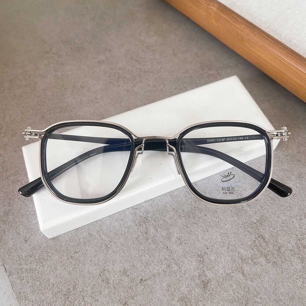 时尚个性复古文艺朋克风多边形眼镜框男女大脸防蓝光镜架近视可配