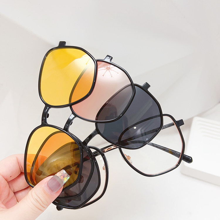 方框套镜一镜两用近视眼镜显脸小