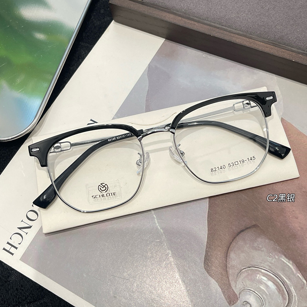 半框眉毛架斯文风痞帅风眼镜框架男女近视可配度数防蓝光散光镜片,ZIPPO/瑞士军刀/眼镜,定制成品光学镜,淘宝优惠券,粉丝福利购,淘宝优惠卷