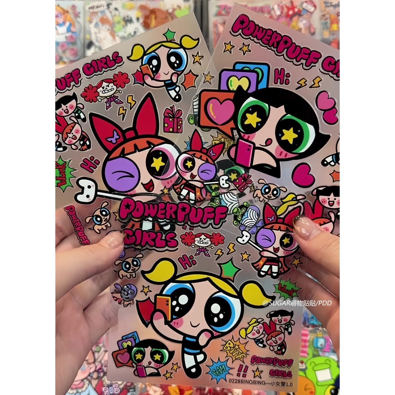 悦色喵飞天小女警可爱手机贴纸图片