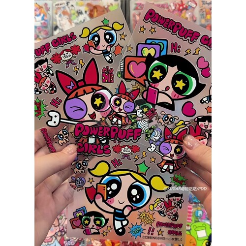 悦色喵飞天小女警可爱手机贴纸