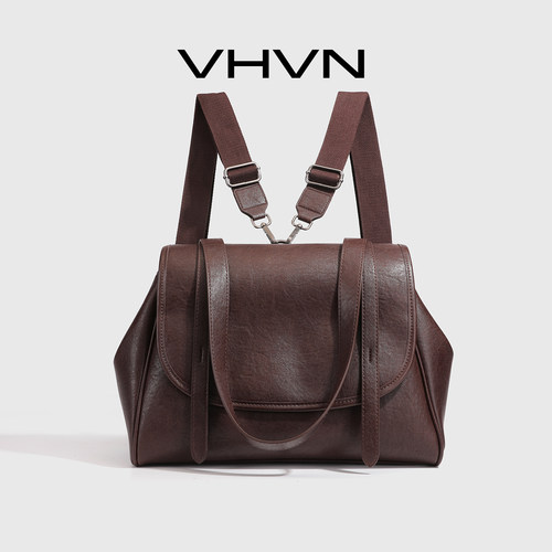 VHVN女包2026新款真皮双肩包女