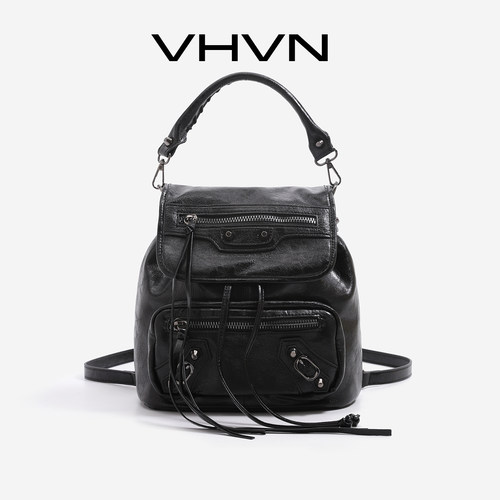 vhvn女包2026新款真皮机车包
