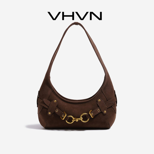 vhvn女包2026新款真皮磨砂腋下包