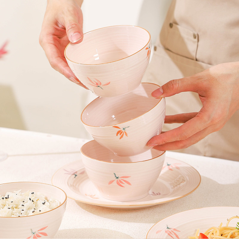 高颜值陶瓷米饭碗家用2025新款釉下彩吃饭小碗盘子碗碟套装餐具,餐饮具,碗,淘宝优惠券,粉丝福利购,淘宝优惠卷