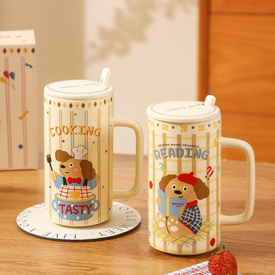 特别好看的马克杯带盖陶瓷杯家用2025新款大容量喝水杯子生日礼物