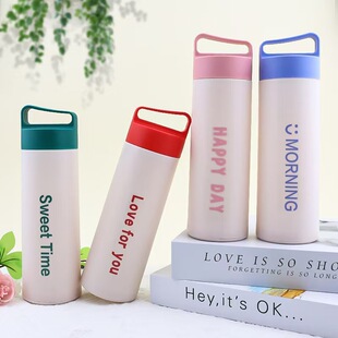 新款简约提手玻璃杯学生家用便携礼品伴手礼耐热双层隔热水杯