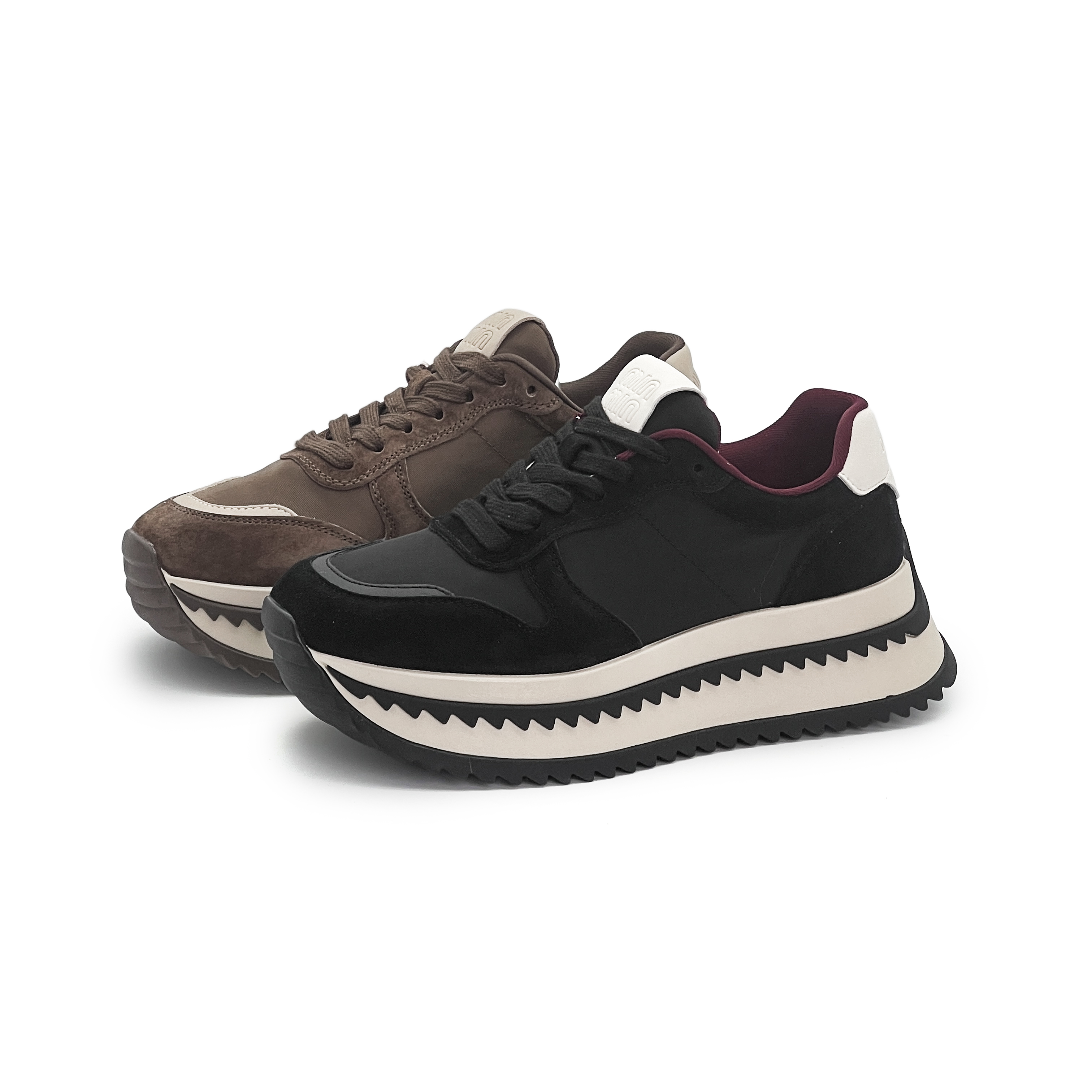 真皮厚底增高华夫阿甘鞋新品复古老爹鞋复古系带运动休闲