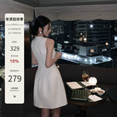 Mas Mash高级设计感灰色羊毛西装 连衣裙女气质收腰显瘦背心裙子