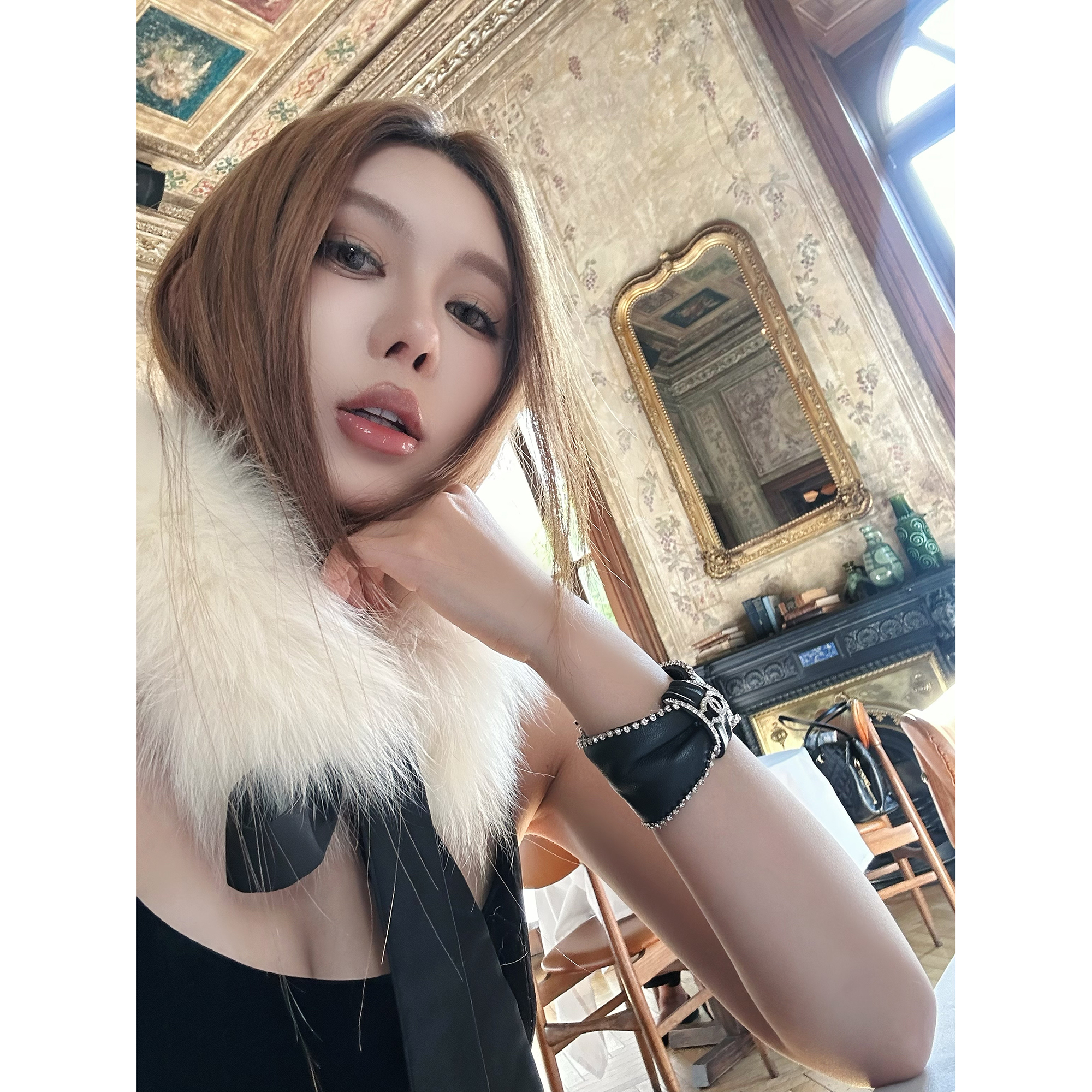 MasMash丝巾狐狸毛围脖