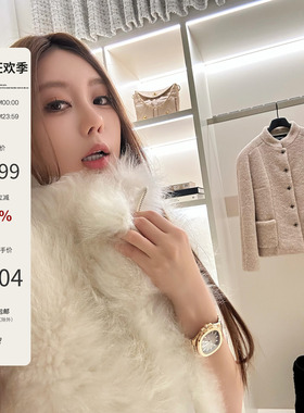 Mas Mash 100山羊绒皮毛一体毛毛马甲女秋冬时尚百搭无袖皮草外套