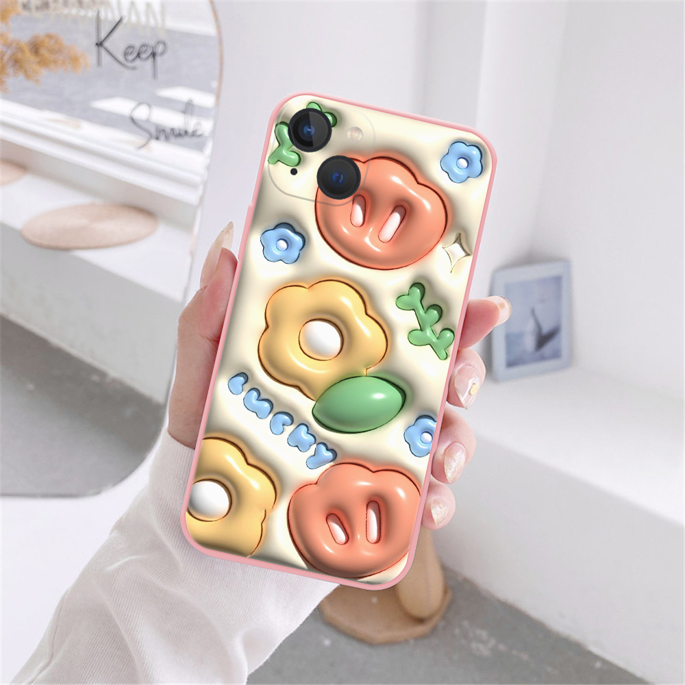 膨胀花朵17promax手机壳iPhone15高级感13pro12百搭14防摔XS高级16E小众8PLUS磨砂二合一13MINI百搭16PRO