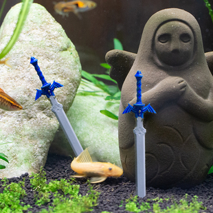 塞尔达传说旷野之息林克大师剑鱼缸造景摆件蛋糕装饰品王国之泪剑