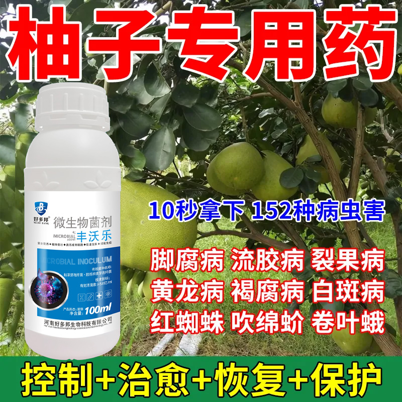 柚子肥料专用药预防黄化龙炭疽叶斑病菌清果子开裂落果畸形杀菌剂