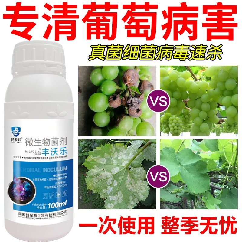 葡萄病专治葡萄专用增产菌剂微生物菌剂肥料霜霉灰黑痘白粉褐腐病