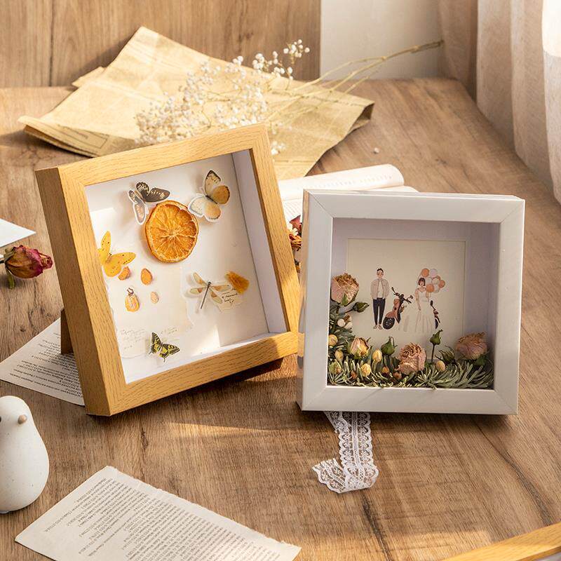立体中空标本框A4diy手工洗照片相框摆台蝴蝶昆虫粘土干花展示框