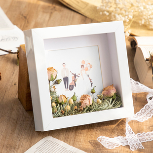 立体中空标本框A4diy手工洗照片相框摆台蝴蝶昆虫粘土干花展示框