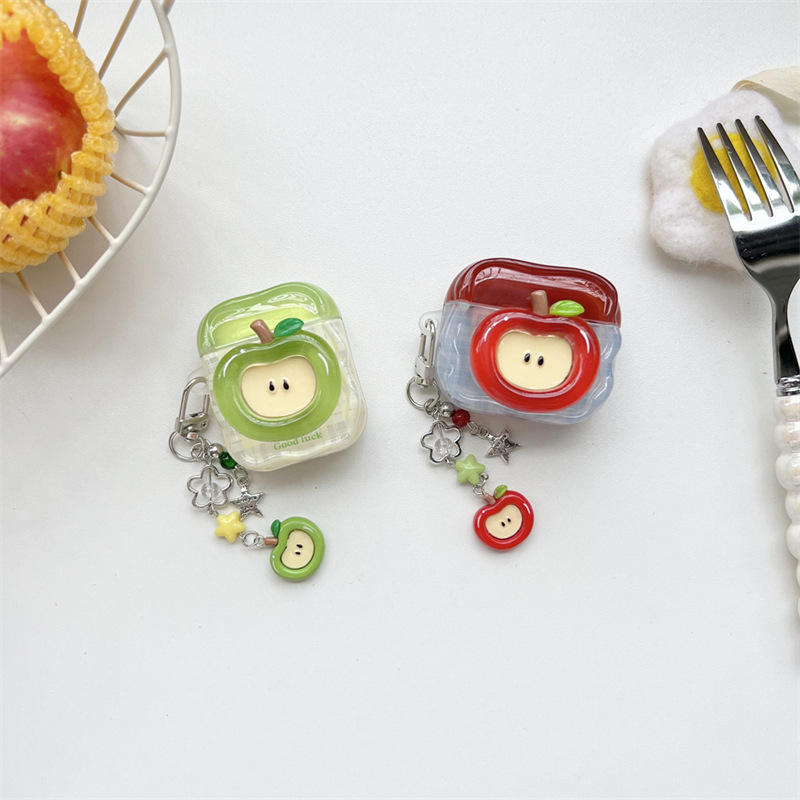 立体红苹果绿苹果适用AirPods1/2/3保护套苹果耳机套AirPods Pro3耳机壳