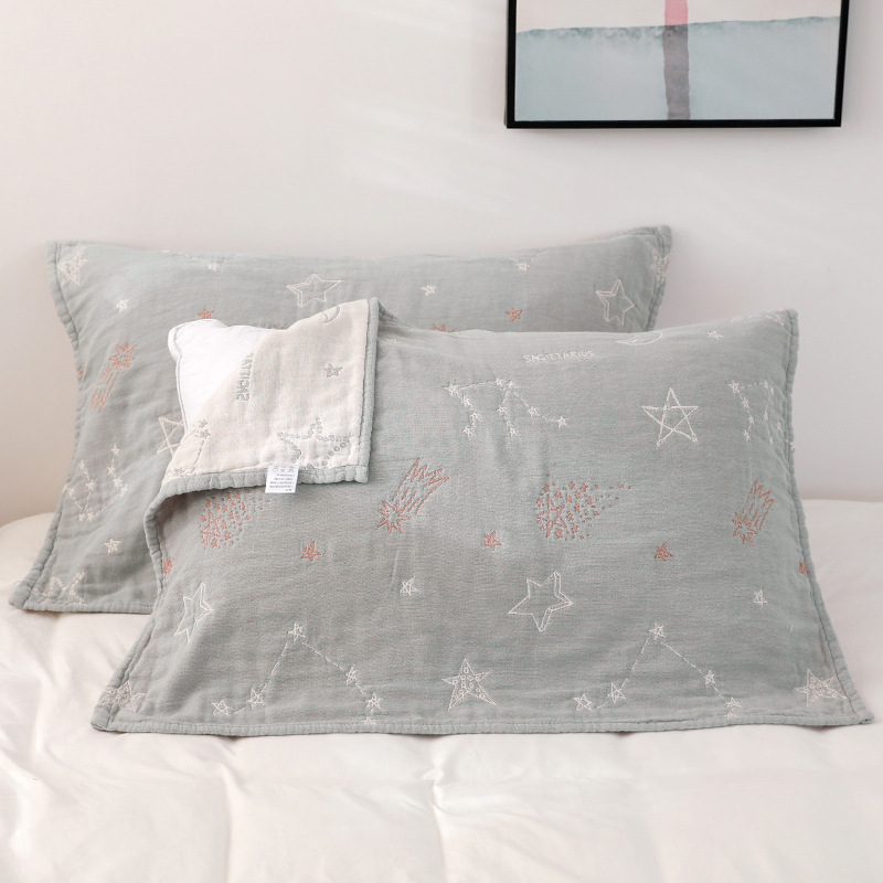 御品枕巾五层全棉卡通四季通用