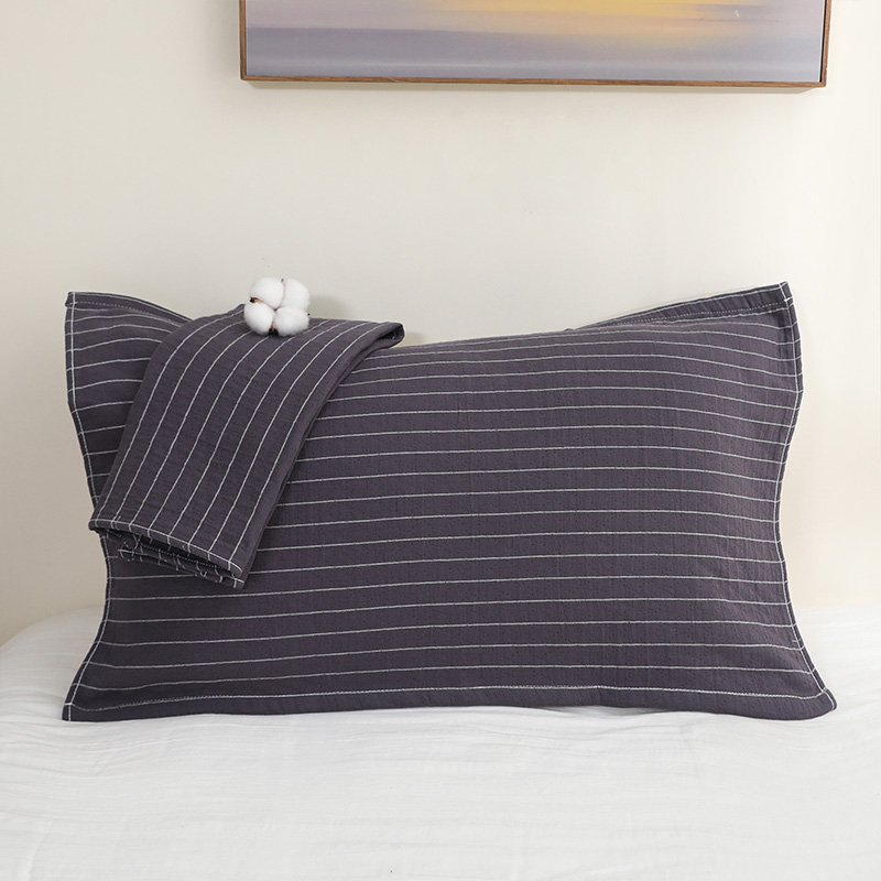 御品枕巾透气孔凉感全棉线条