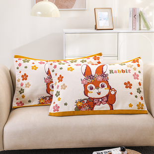 八层全棉纱布枕巾一对装家用枕头大盖巾纯棉加厚可爱卡通隔脏垫巾