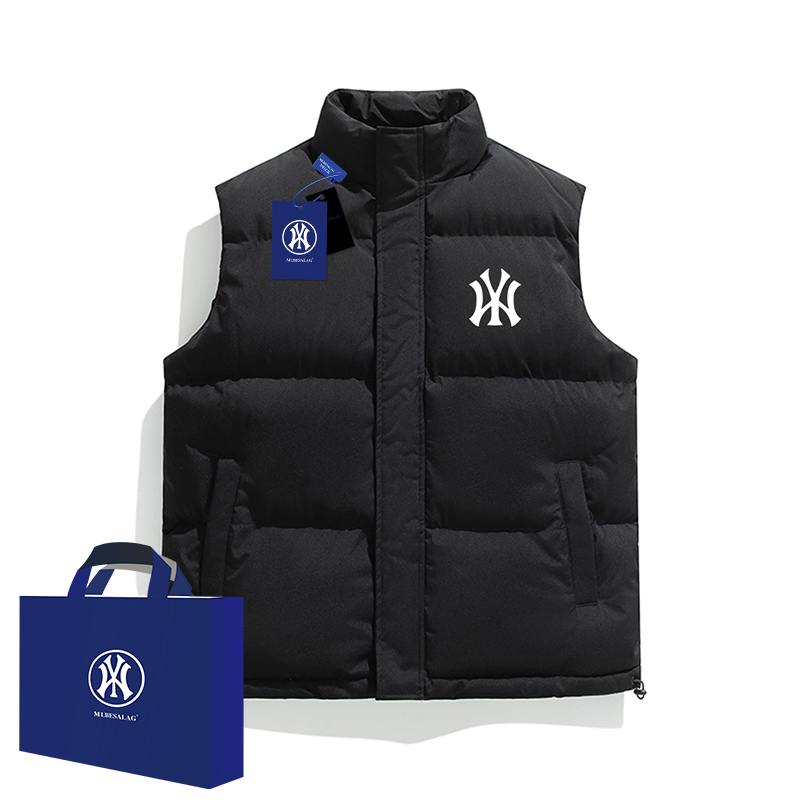 奥特莱斯美式马甲男士秋冬宽松潮牌大码休闲背心羽绒棉面包服外套