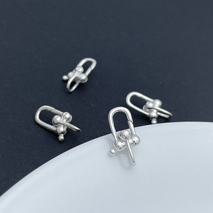 S925纯银U型弹簧扣配件连接扣马蹄扣DIY手工手链项链饰品尾扣