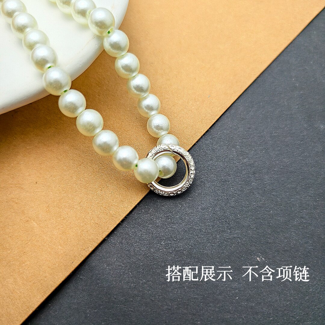 S925纯银祥云平安扣浮雕圆环手工DIY项链挂坠扣连接扣可开口扣