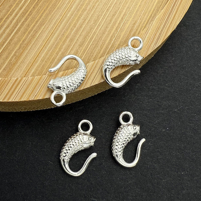S925纯银锦鲤鱼扣小鱼连接扣S扣收尾扣项链手链挂钩DIY饰品配件,饰品/流行首饰/时尚饰品新,扣,淘宝优惠券,粉丝福利购,淘宝优惠卷