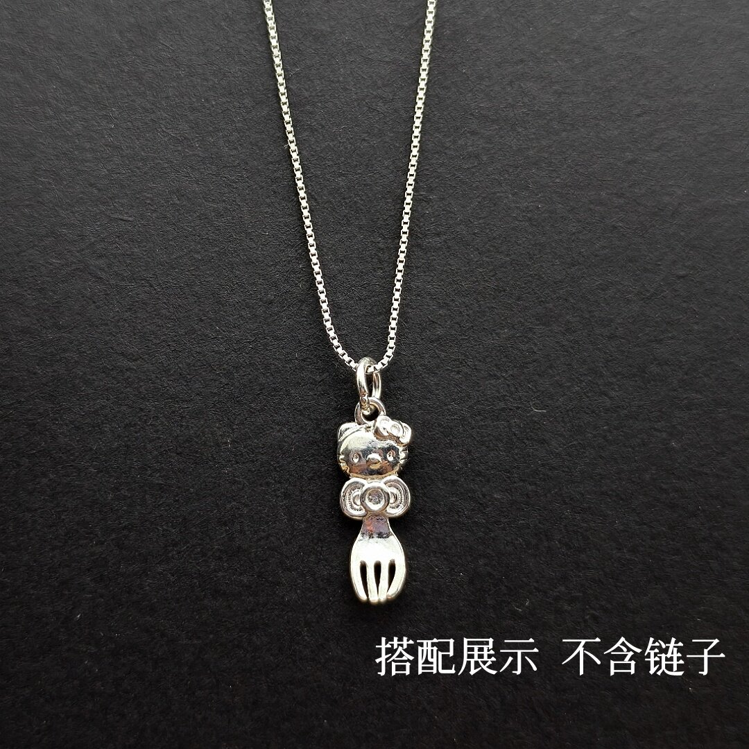 足银999凯蒂猫吊坠手链挂件