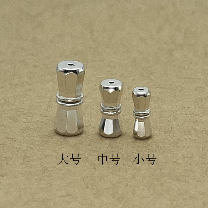 S925纯银珍珠扣头项链扣连接扣配件接头螺旋扣螺丝扣高档手链扣子