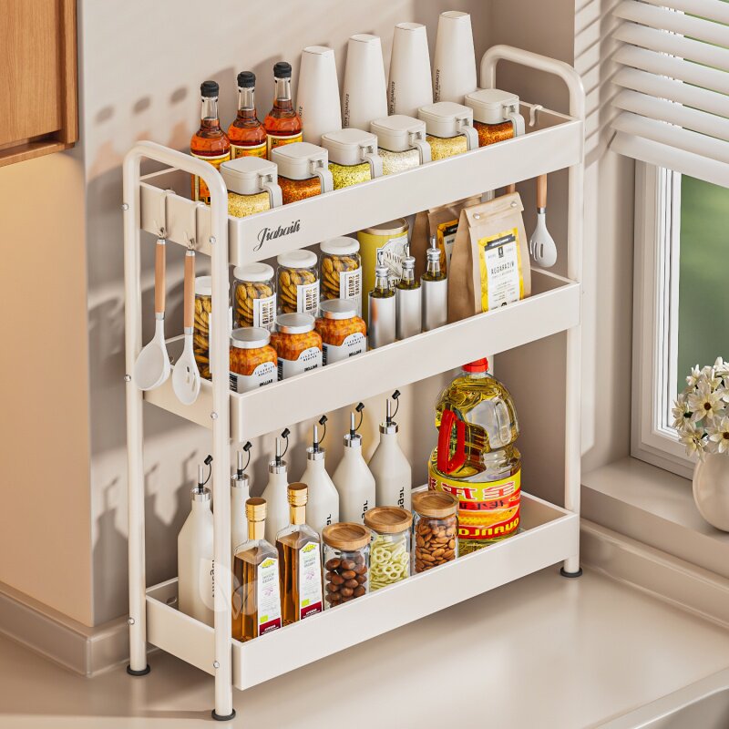 宽14公分厘米厨房置物架台面夹缝架子窗台窄款调料架调味品收纳架